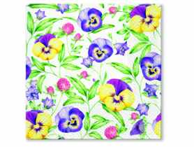 Komplet 20 serwetek papierowych Beautiful Pansies 33x33 cm DAJAR