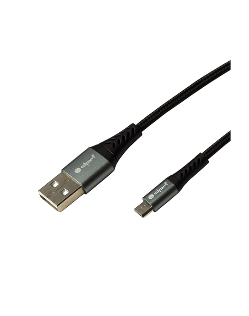 Zdjęcie: Przewód plecionka czarna USB - microUSB 1,5m, opakowanie blistr DPM SOLID