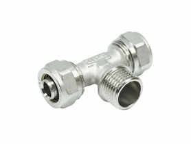 Trójnik skręcany Pex 20 x 1/2 x 20 gwint zewnętrzny TYCNER