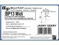 Zdjęcie: Listwa PVC BP13 Midi L250 9/3 szary jasny, dylatacyjna, z siatką i z uszczelką BELLA PLAST
