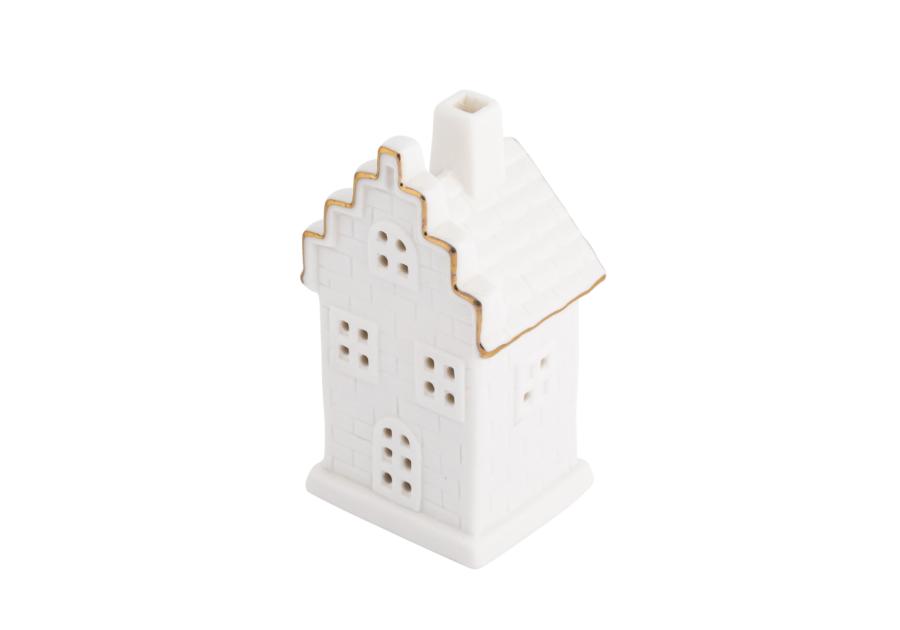 Zdjęcie: Domek ceramiczny LED 6x5x11 cm biały ze złotą linią ALTOMDESIGN