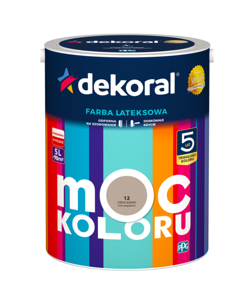 Zdjęcie: Farba lateksowa Moc Koloru ciepłe kakao 5 L DEKORAL