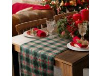 Zdjęcie: Bieżnik świąteczny Aurora 40x180 cm zielono-czerwony EUROFIRANY