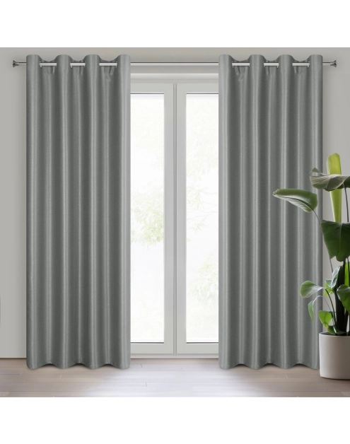 Zdjęcie: Zasłona gotowa Selina 140x250 cm stalowy EUROFIRANY