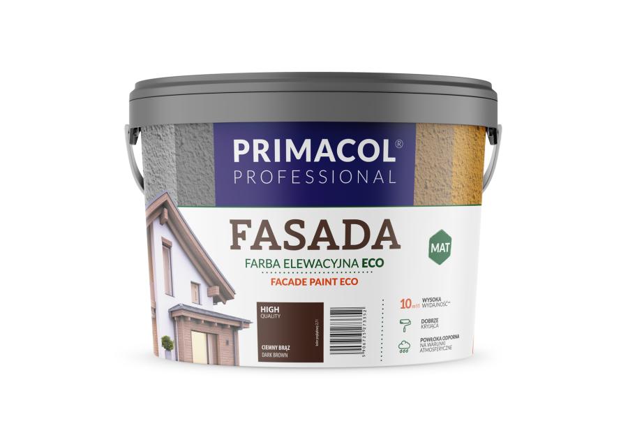 Zdjęcie: Farba Fasada Eco ciemny brąz 2,7 L PRIMACOL