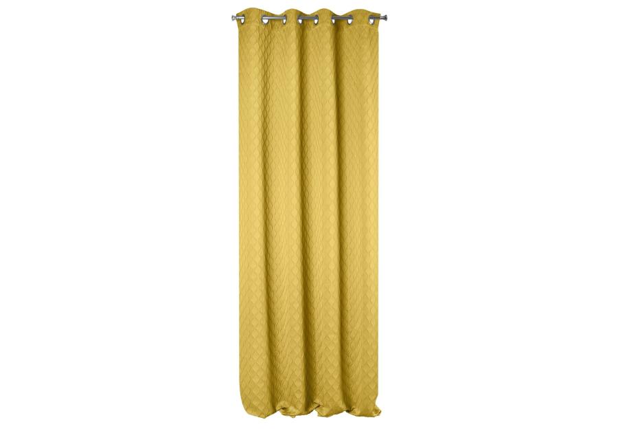 Zdjęcie: Zasłona Lari 135x250 cm musztardowa na przelotkach EUROFIRANY