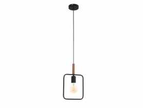 Lampa wisząca czarna regulowana wysokość 60W E27 Frame CANDELLUX