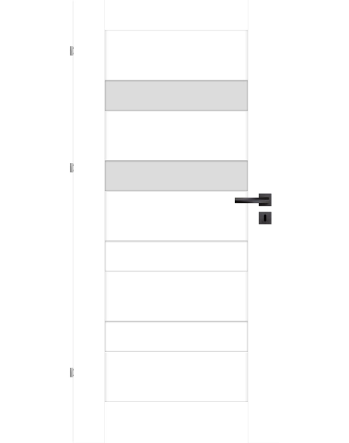 Zdjęcie: Drzwi wewnętrzne Efez 90L biały, mleczna szyba, podcięcie NAWADOOR