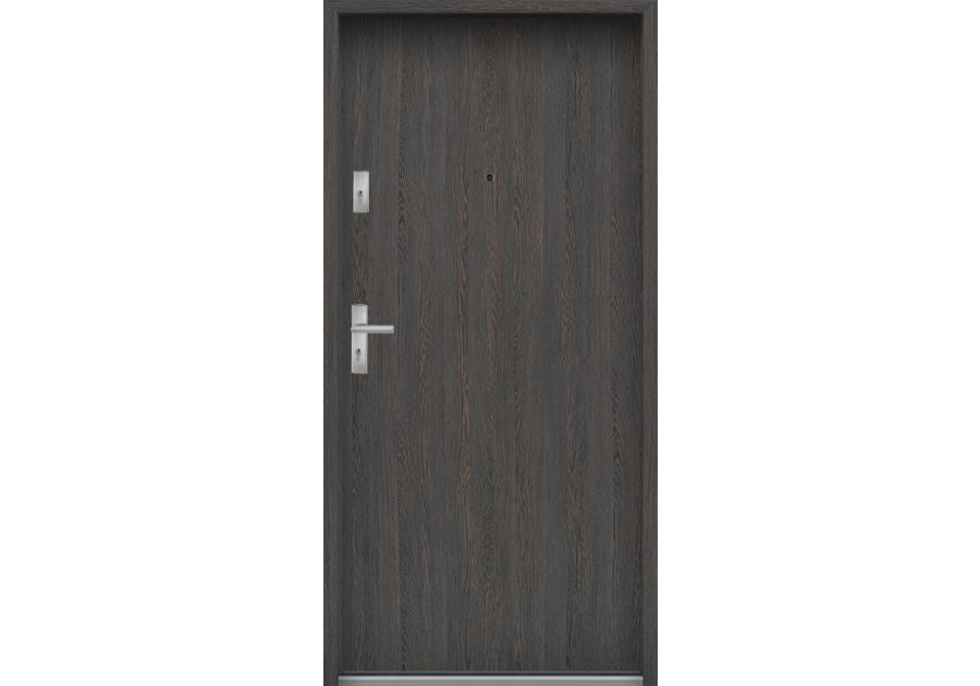 Zdjęcie: Drzwi wejściowe do mieszkań Bastion N-02 Wenge deska 80 cm prawe OSPŁ KR CENTER