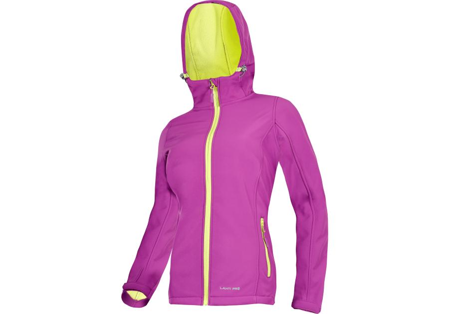 Zdjęcie: Kurtka softshell z kapturem fioletowo-zielona, damska,L,CE, LAHTI PRO