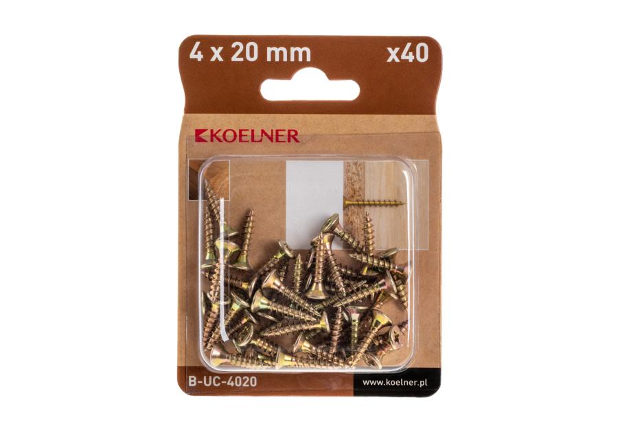 Zdjęcie: Wkręt utwardzany do drewna 4x20 mm blister 40 szt. KOELNER