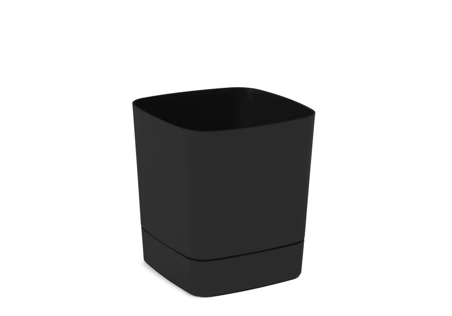 Zdjęcie: Donica z podstawką Clima 25x25 cm czarna LAMELA PLASTIC