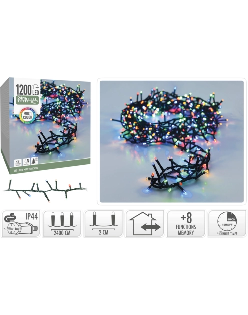 Zdjęcie: Łańcuch świetlny 24 m 1200 led wielokolorowy KOOPMAN