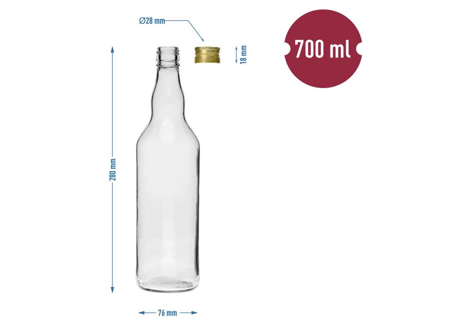 Zdjęcie: Butelka 700 ml na wódkę z zakrętką 631406 BROWIN