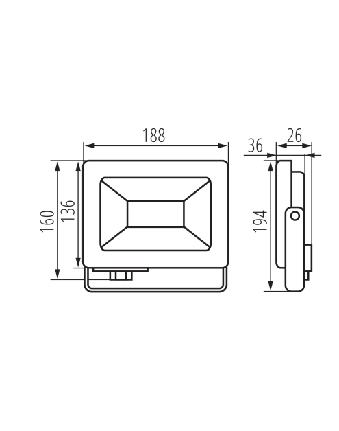 Zdjęcie: Oprawa LED Antem LED 50 W-NW B KANLUX