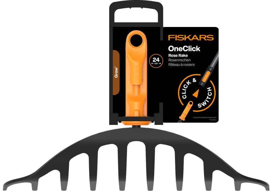 Zdjęcie: Grabie do róż, głowica One Click FISKARS
