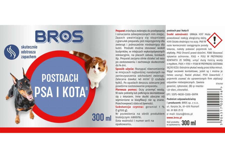 Zdjęcie: Postrach psa i kota 300 ml BROS