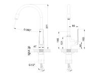 Zdjęcie: Bateria zlewozmywakowa z elastyczną wylewką i systemem Eco Start Ligaria, złoty/czarna INVENA