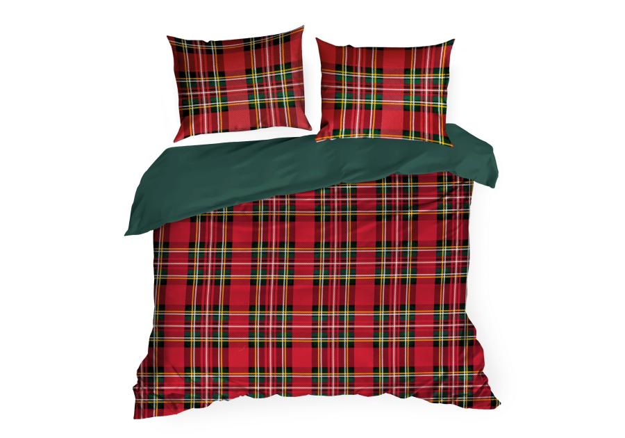 Zdjęcie: Komplet pościeli bawełnianej z nadrukiem świątecznym Jenny 220x200 cm, 70x80 cm - 2 szt. EUROFIRANY