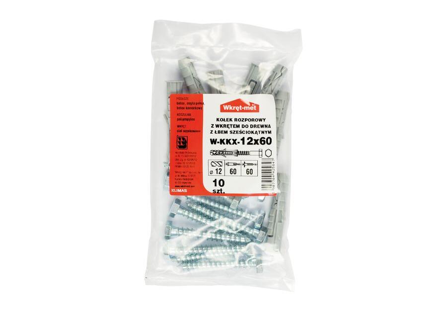 Kołki rozporowe 12x60 z wkrętem z łbem sześciokątnym 8x60 10 sztuk WKRĘT-MET