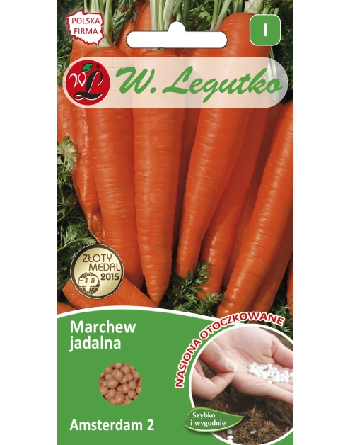Zdjęcie: Marchew jadalna Amsterdam 2 nasiona otoczkowane 400 szt. W. LEGUTKO