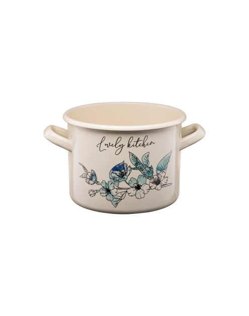 Zdjęcie: Garnek emaliowany z kalką Flores 18 cm/3,4 L wzór 2 GALICJA