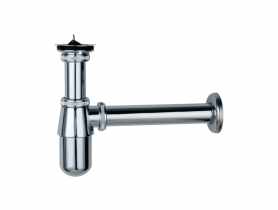 Syfon do umywalki butelkowy metalowy - chrom AKCES
