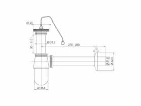 Syfon do umywalki butelkowy metalowy - chrom AKCES