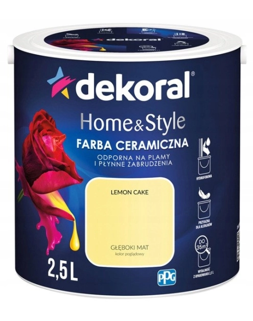 Zdjęcie: Farba ceramiczna Home&Style lemon cake 2,5 L DEKORAL