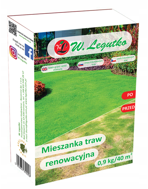 Zdjęcie: Mieszanka traw renowacyjna 0,9 kg W.LEGUTKO