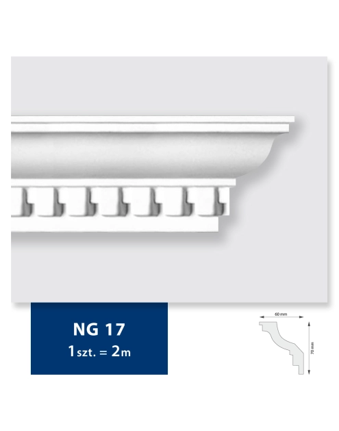 Zdjęcie: Listwa sufitowa G17 classic biała 7x6x200 cm DMS