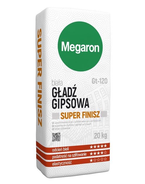Zdjęcie: Gładź gipsowa Super Finish Gt-120 - 20 kg biała MEGARON