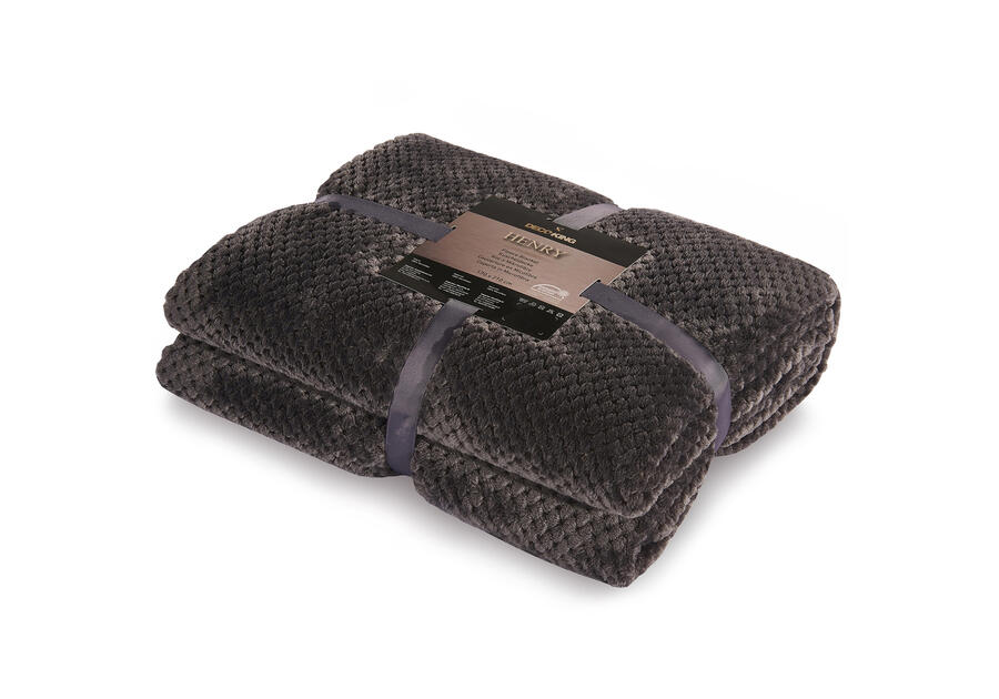 Zdjęcie: Koc Henry charcoalcoal 220x240 cm DECOKING