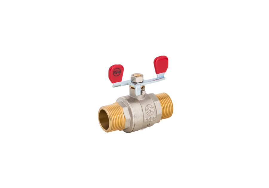 Zdjęcie: Zawór kulowy wkrętno-wkrętny z motylkiem 3/4" KFA