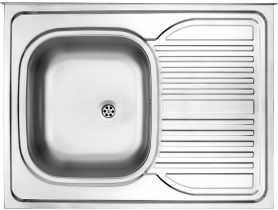 Zlewozmywak Tango satyna 1K Z/O 800x600x160, 2" + osprzęt DEANTE