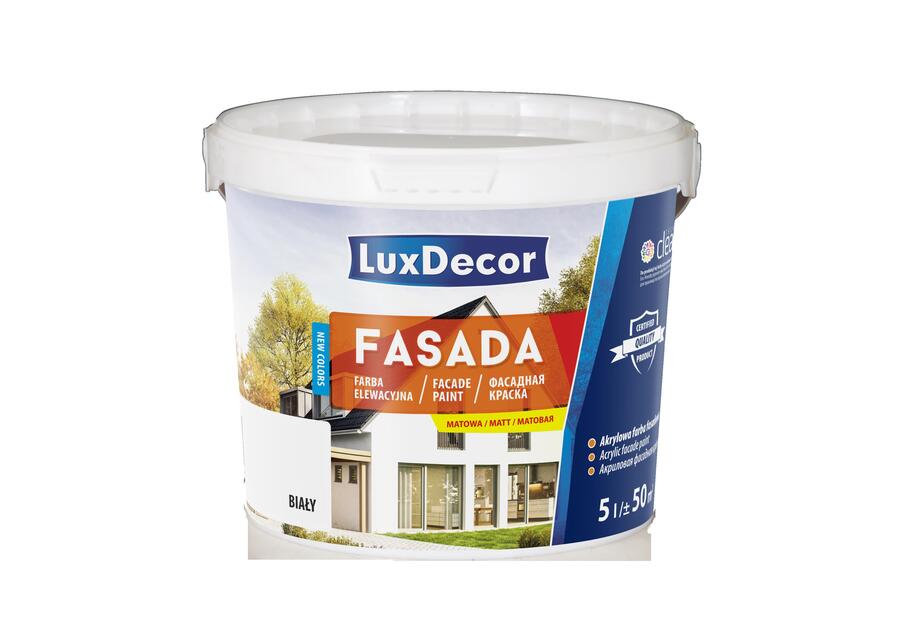 Zdjęcie: Farba fasadowa biała 3 L LUXDECOR