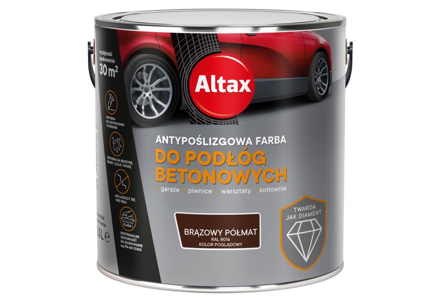 Zdjęcie: Farba do podłóg betonowych 2,5 L brązowy półmat ALTAX