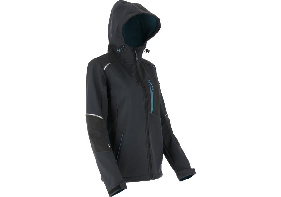 Zdjęcie: Kurtka Softshell z kapturem damska czarno-turkusowa "2XL", CE, LAHTI PRO