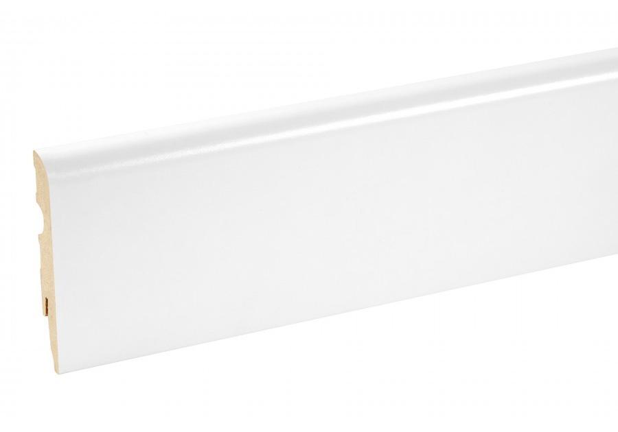 Zdjęcie: Listwa przypodłogowa MDF Biały RAL 9003 okleina półmat 8x1,3 cm zaokrąglona  220 cm CEZAR