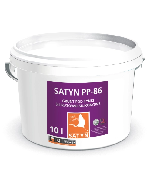 Zdjęcie: Grunt pod tynki silikatowo-silikonowe PP-86 biały, 10 L SATYN
