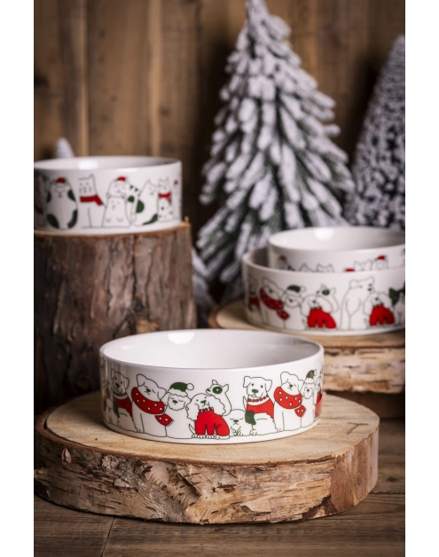 Zdjęcie: Miska dla psa 15x5 cm 460 ml dekoracja xmas dogs C ALTOM DESIGN