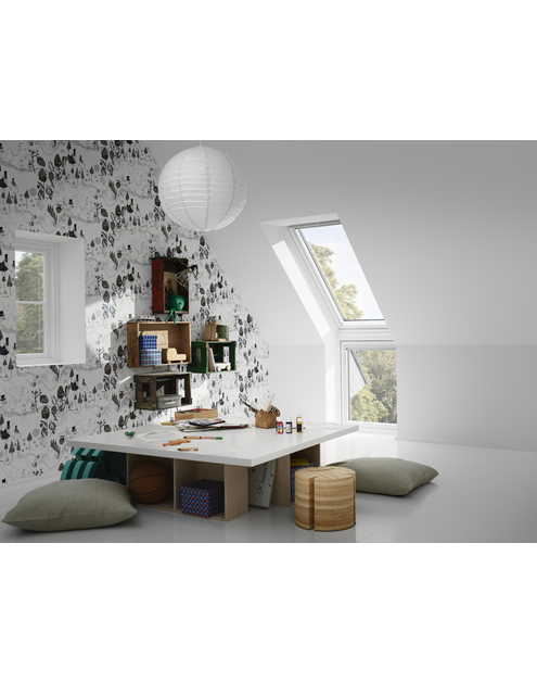 Zdjęcie: Okno kolankowe VIU MK35 0062 drewniano-poliuretanowe, stały element pionowy, 3-szybowe VELUX