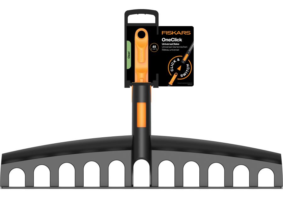Zdjęcie: Grabie ogrodowe uniwersalne do liści i wyrównywania gleby, głowica One Click FISKARS