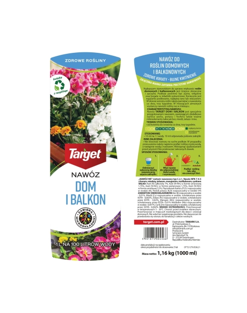 Zdjęcie: Nawóz w płynie do roślin domowych i balkonowych Dom i balkon 0,5 L TARGET
