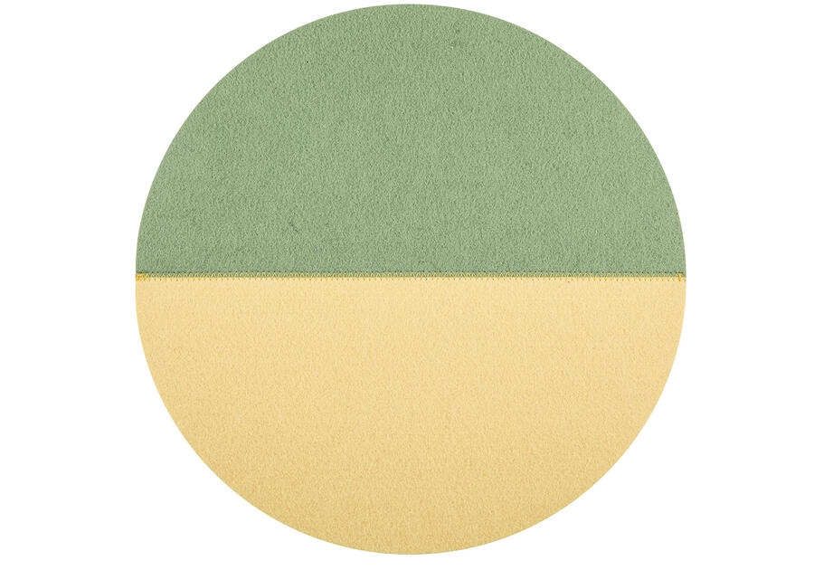 Zdjęcie: Mata filcowa okrągła dwukolorowa średnica 38 cm zielono-żółta ALTOMDESIGN