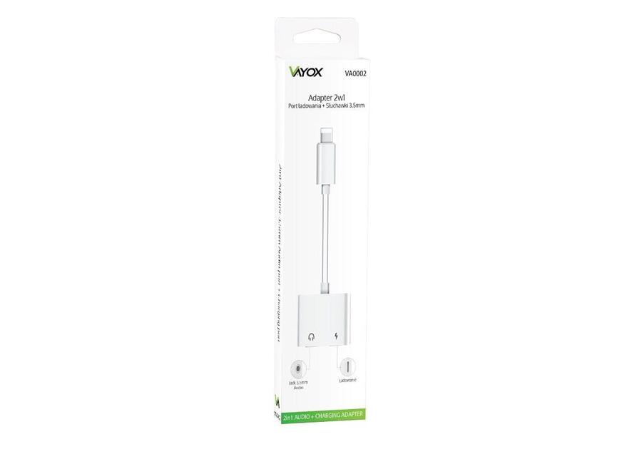 Zdjęcie: Adapter Lightning 2w1 Port ładowania + słuchawki 3,5 mm VA0002 VAYOX