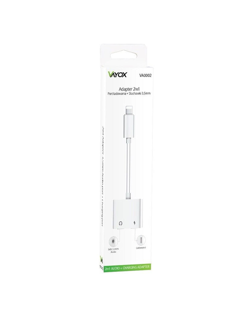 Zdjęcie: Adapter Lightning 2w1 Port ładowania + słuchawki 3,5 mm VA0002 VAYOX