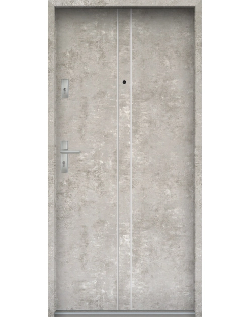 Zdjęcie: Drzwi wejściowe do mieszkań Bastion A-38 Beton naturalny 80 cm prawe OSP KR CENTER