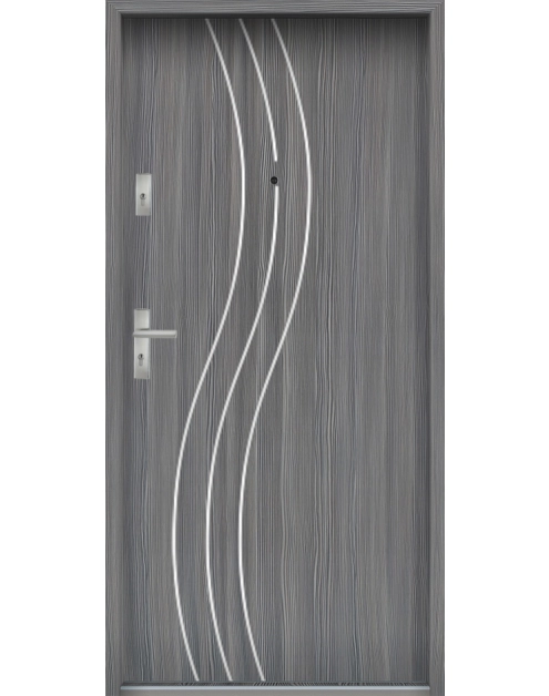 Zdjęcie: Drzwi wejściowe do mieszkań Bastion R-60 Mokka 80 cm prawe OSP KR CENTER