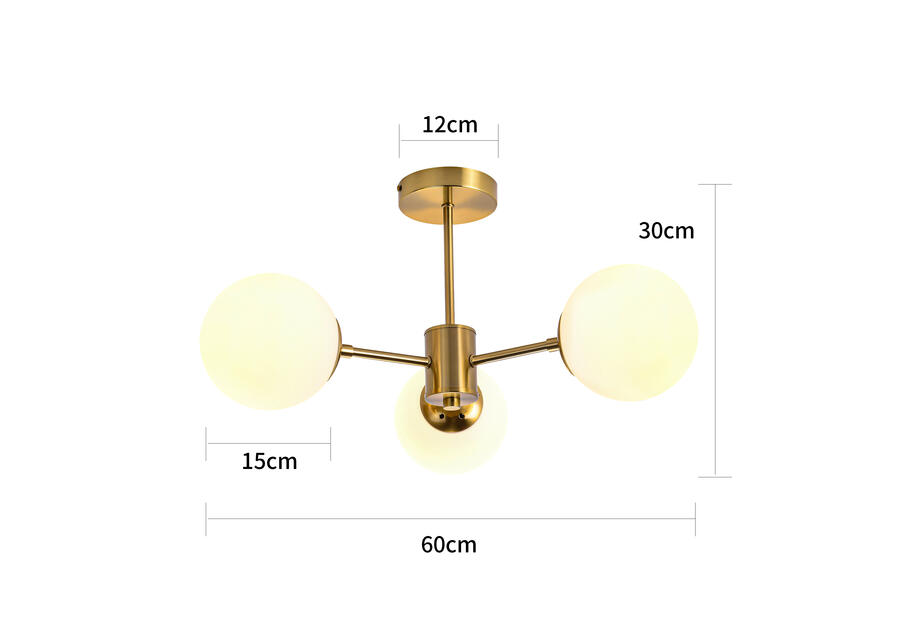 Zdjęcie: Lampa wisząca Roma 3 złota LIGHT PRESTIGE